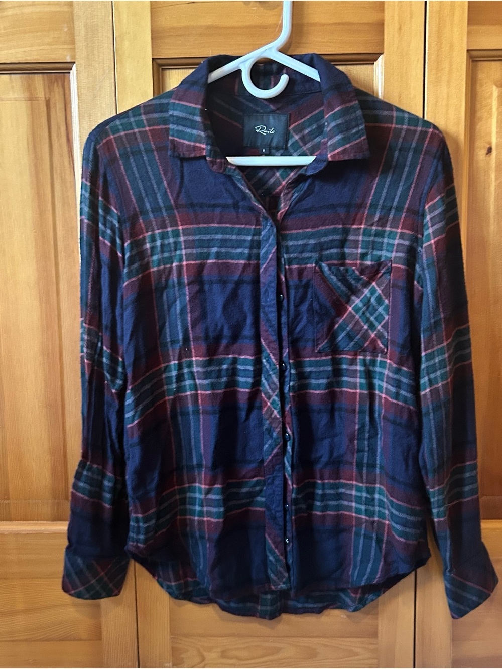 Rails Burgundy, Navy & Green Plaid Shirt